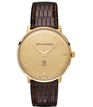 Reloj Dorado Lagarto Fisherman Vintage Elegance Dark Brown